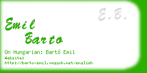 emil barto business card